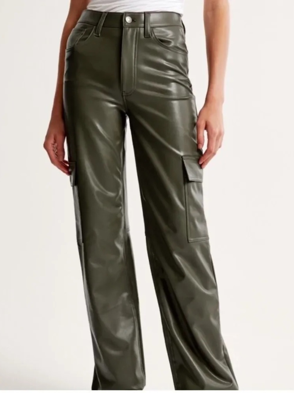 A&F Vegan Leather 90s Relaxed Cargo Pants